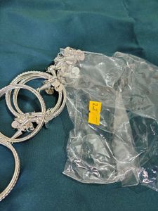 Elegant Silver Anklet with Sequins &amp; Charms