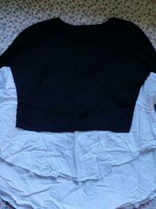 Chic Layered Black &amp; White sweater