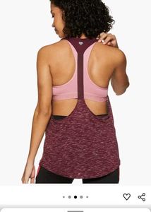 Maroon Gym set of leggings and tank top