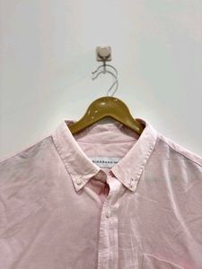 Men's Pink Long Sleeve Button-Up Shirt