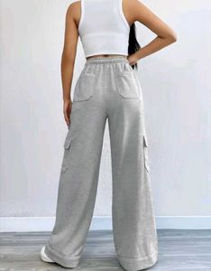 Grey Wide-Leg Lounge Pants