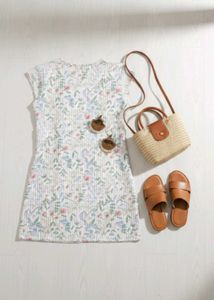 Floral Print White Kurta