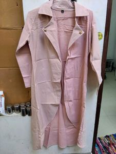 Elegant Pink Long Coat Style Kurta