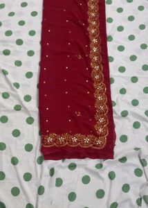 Maroon Embellished Saree