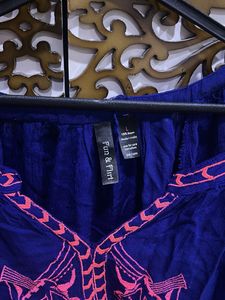 Embroidered Blue Kurta Top