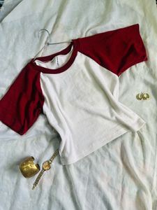 Classic Red &amp; White Baseball Tee