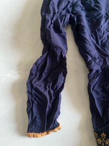 Blue Kurta with Golden Print