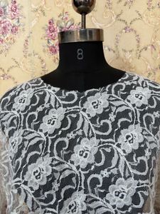 Stylish White Lace Blouse with Tassels
