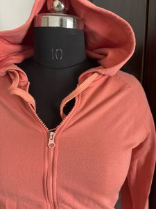 Coral Zip-Up Hoodie