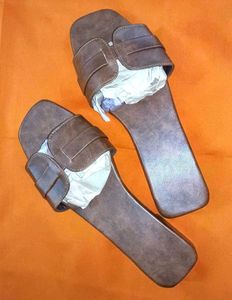 SALE - Brown Napa Leather Slip-On Flats