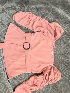 Trendy Puff Sleeve Belted Top