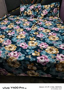 Floral Print Double Bed Sheet Set