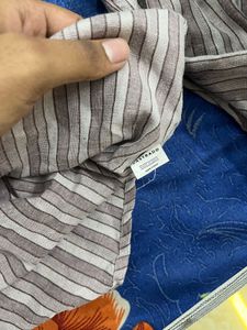 VASTRADO Striped Band Collar Shirt
