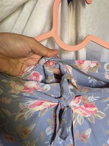 Floral wrap up tie palazzo