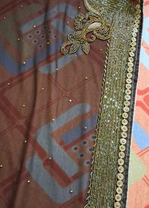 brown heavy saree8