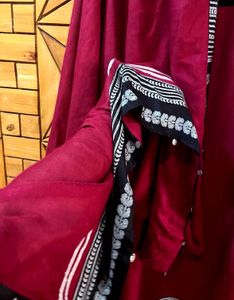 Elegant Maroon &amp; Black Kurta