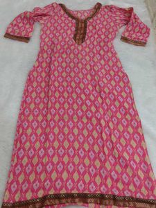 Pink Printed Kurta and Pants Set