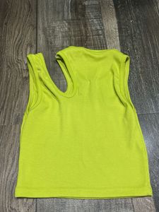 Bright Green Cut-Out Tank Top