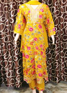 Anarkali Printed Rayon Kurti Set