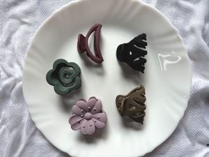 Set of 5 Matte Hair Claw Clips