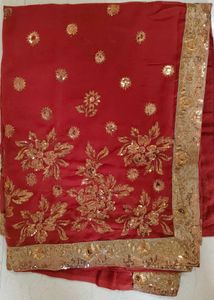 Brand New Dark Brown Designer Saree with Golden Se
