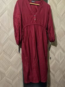Maroon Midi Dress