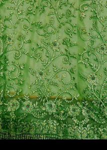 Unstitched Elegant Mint Green Embroidered Kurta Se