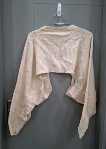 Cream Knit Cropped Cardigan