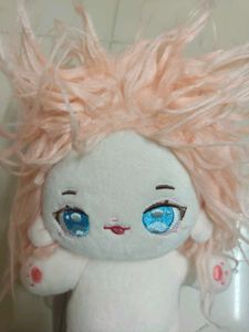 Cute Plush Doll with Pink Hair