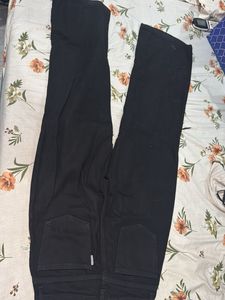 Black Ripped Wide Leg Jeans