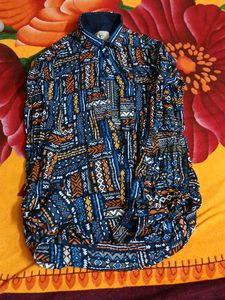 Patterned Button-Down Shirt