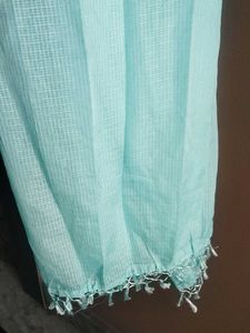 Beautiful Sea Blue Organza Dupatta