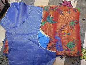 Vibrant Saree with Bird Motifs