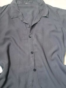 Chic Dark Gray Button-Down Shirt