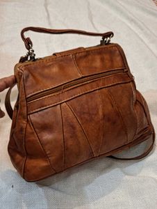 Vintage Brown Leather Handbag
