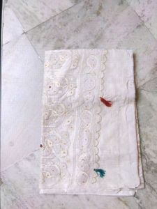 Elegant White Chikankari Saree