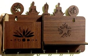 Vastva Yoga Wooden Colour Key And Thin Clothes Hanger Holder