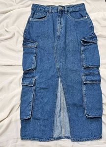 Cargo Denim Skirt