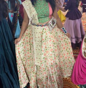 Floral Print Lehenga Skirt