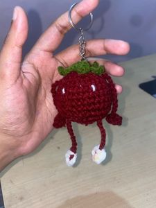Crocheted tomato Keychain ( slightly imperfect)