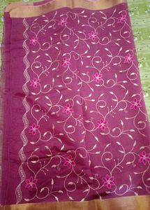 🆕NEW Pink Floral Beautiful Saree With Blouse
