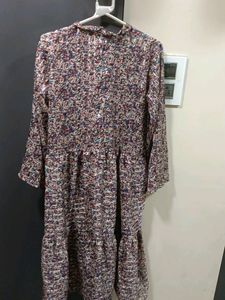 Floral Tie-Neck Midi Dress