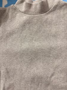 Grey Mock Neck Long Sleeve Top