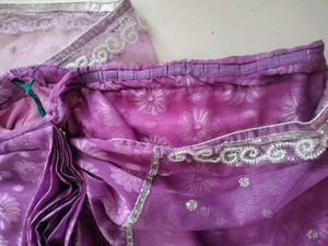 Light Purple Colour Net Saree It Is Readymade Sare