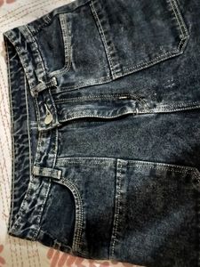 Grey Denim Cargo Jeans