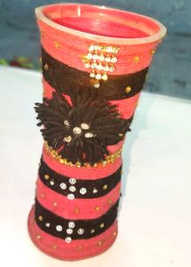 Vase Empty glass Stylish Rhinestone/unique piece
