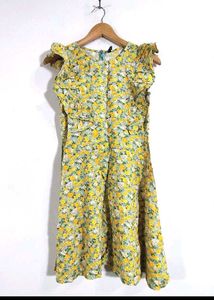 Floral Yellow Ruffled Dress
