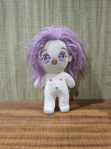 Cute Plush Doll with Purple Hair
