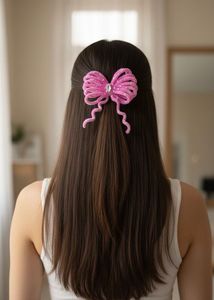 Cute Pink Bow Hair Clip