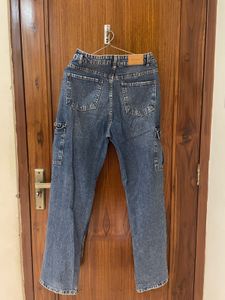 Blue Denim Cargo Jeans